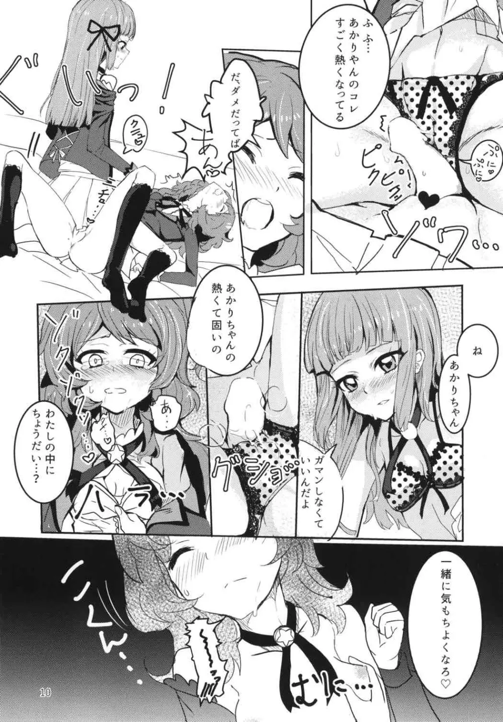 (ABnormal Comic Day!) [うごくな薬局θ (ababari)] ふた(な)りあそび (アイカツ!) Page.9