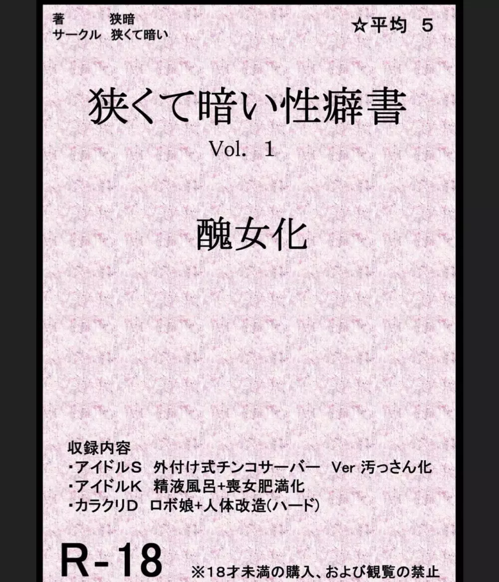 狭くて暗い性癖書Vol.1 醜女化 Page.1