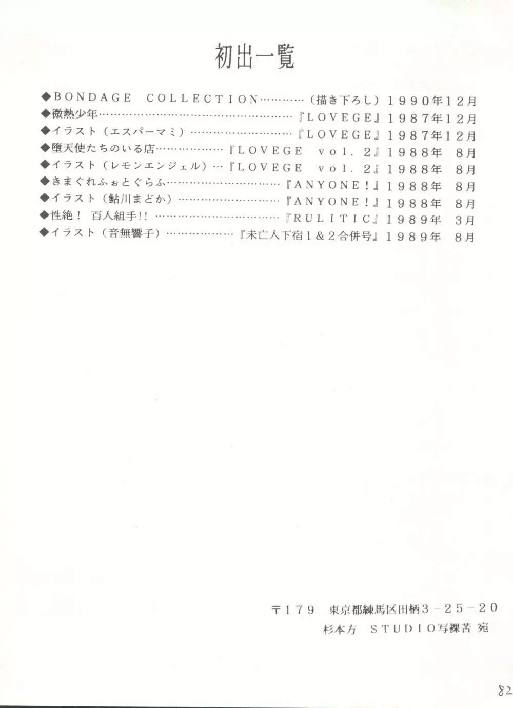 [テニーレ隊 (あ～る・こが、Pia☆Pia)] SWEET LIPS + [STUDIO写裸苦 (写裸苦聖也)] SHARAKU SPECIAL + [STUDIO PARADISE (睦月綾)] MOON RHAPSODY (よろず) Page.82