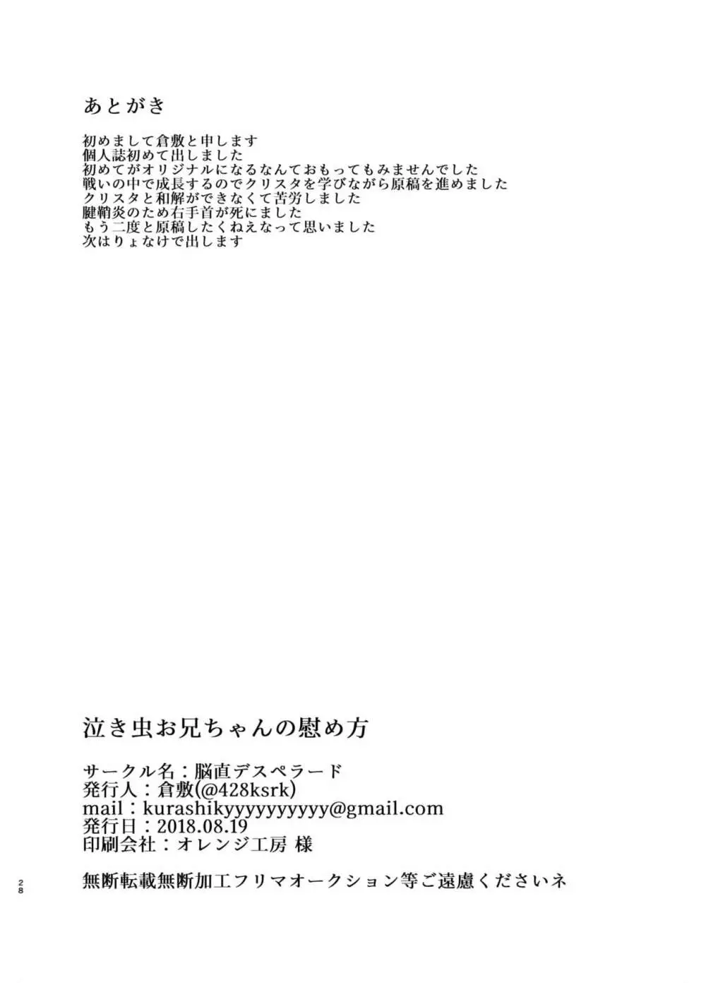 泣き虫お兄ちゃんの慰め方 Page.29