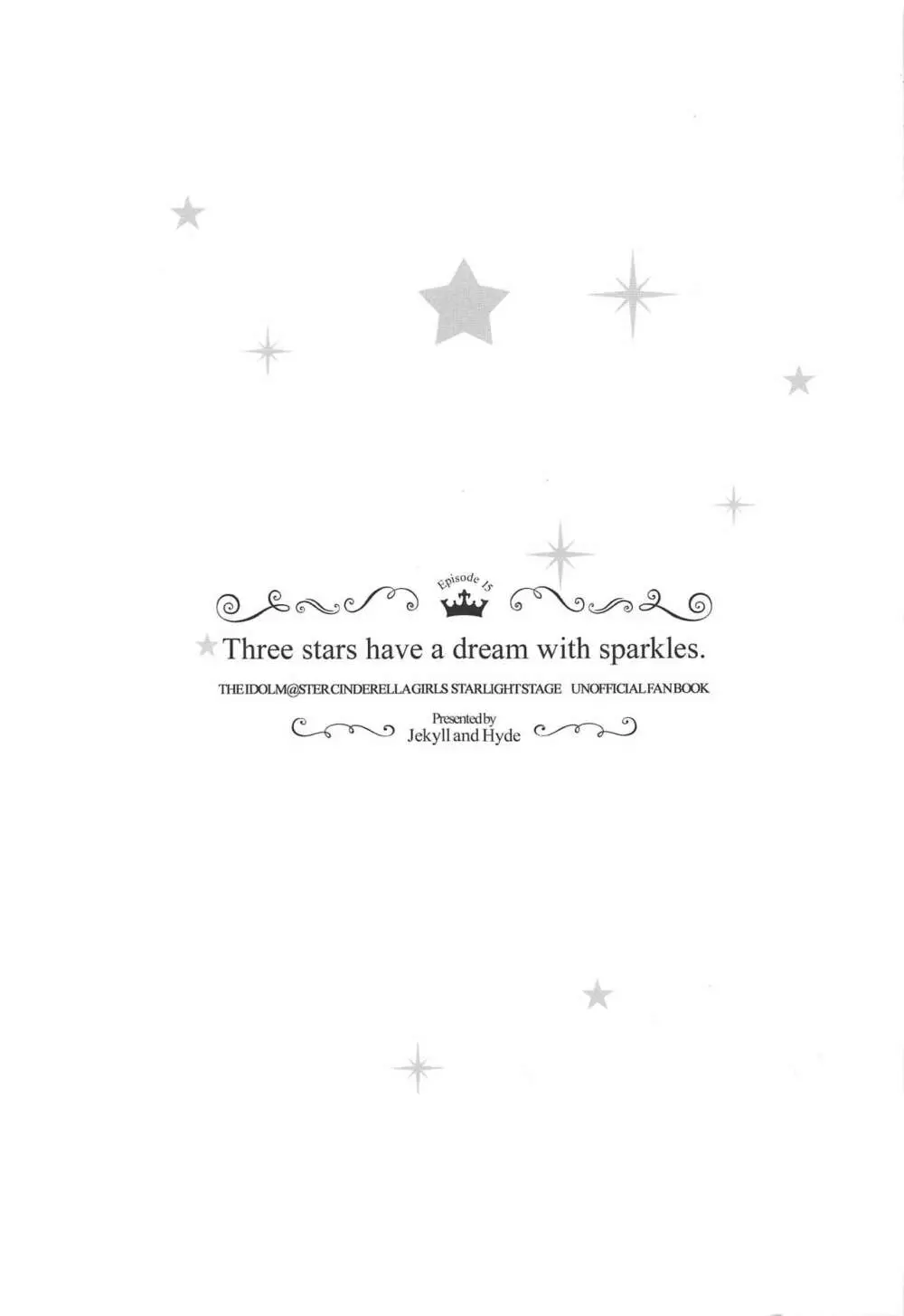 Three stars have a dream with sparkles. Page.28
