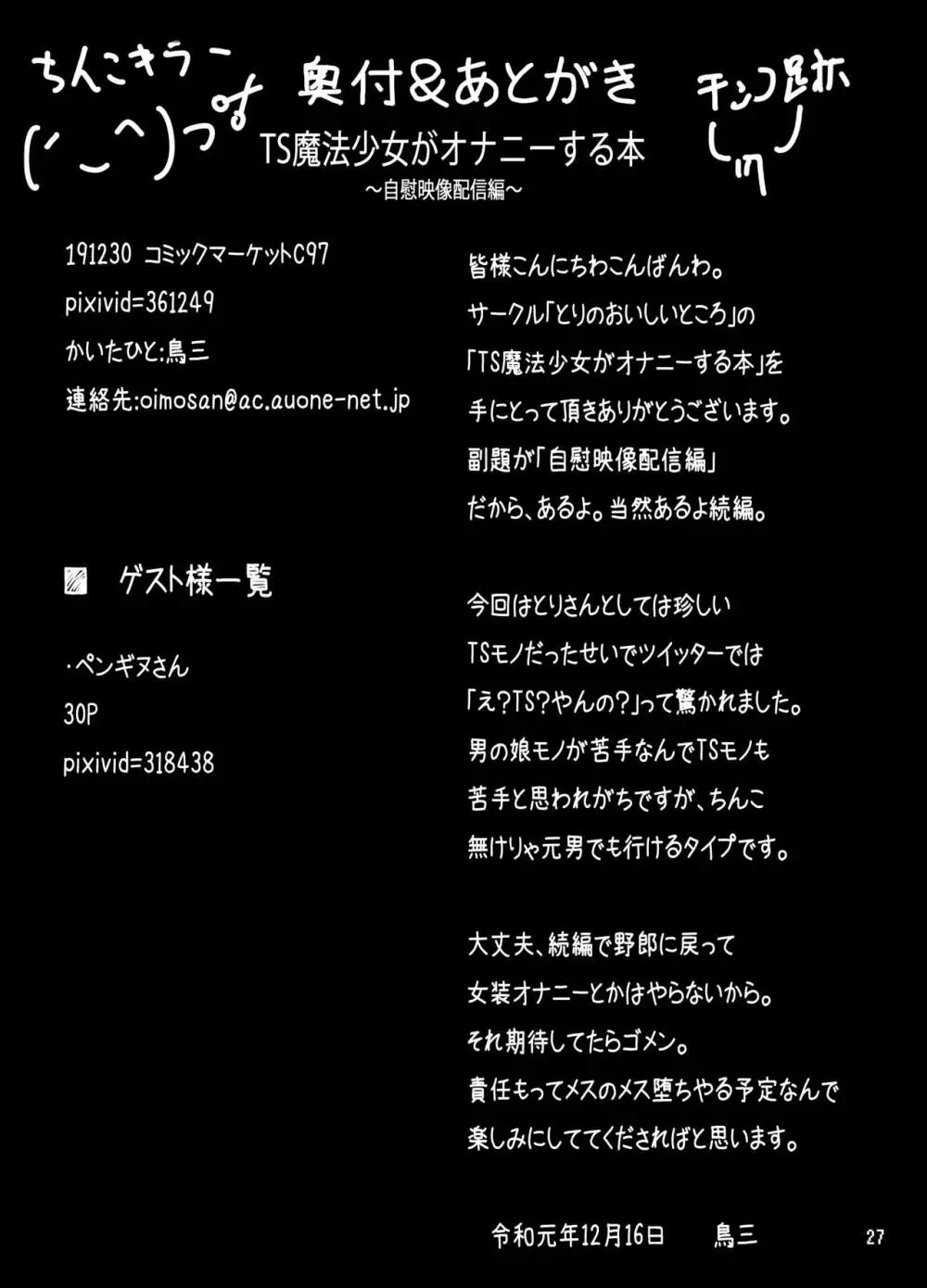 TS魔法少女がオナニーする本～自慰映像配信編～ Page.27