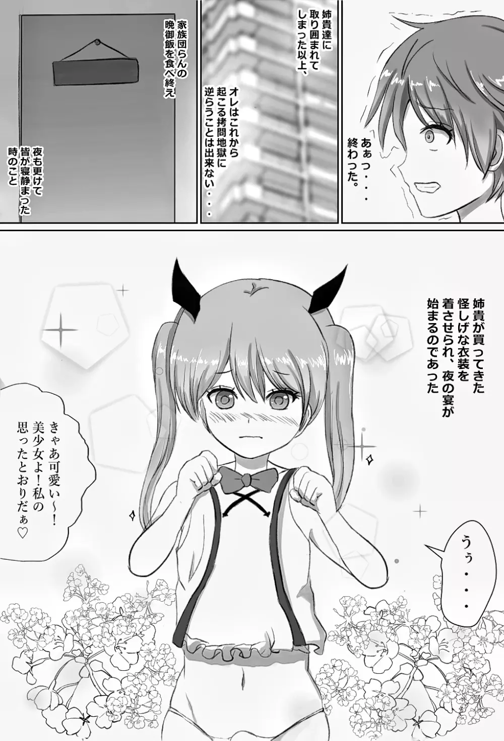 女装くすぐりフェチなバカ姉貴二人がおウチへ帰ってきやがった! Page.8