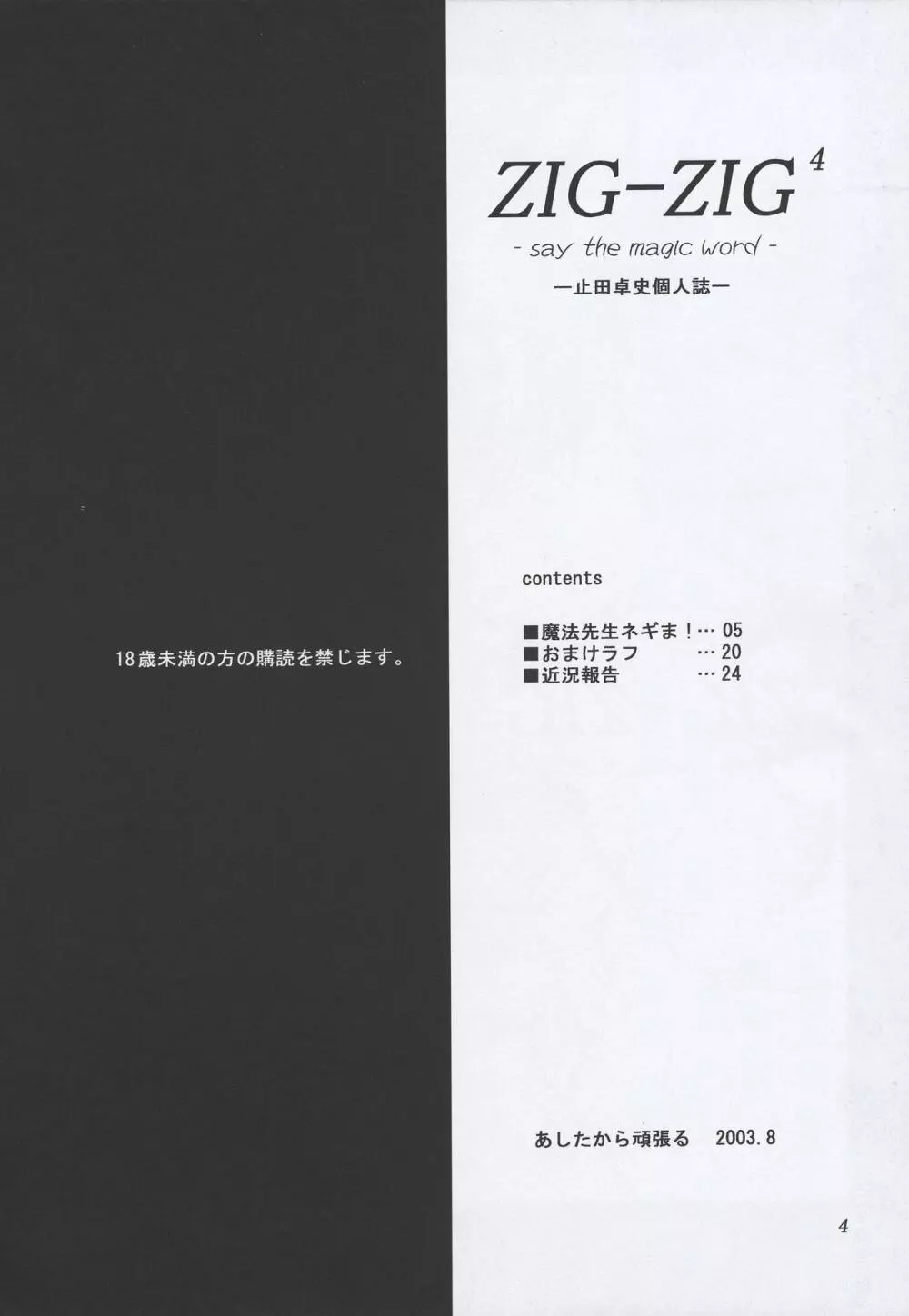(C64) [あしたから頑張る (止田卓史)] ZIG-ZIG 4 -say the magic word- (魔法先生ネギま！) Page.3