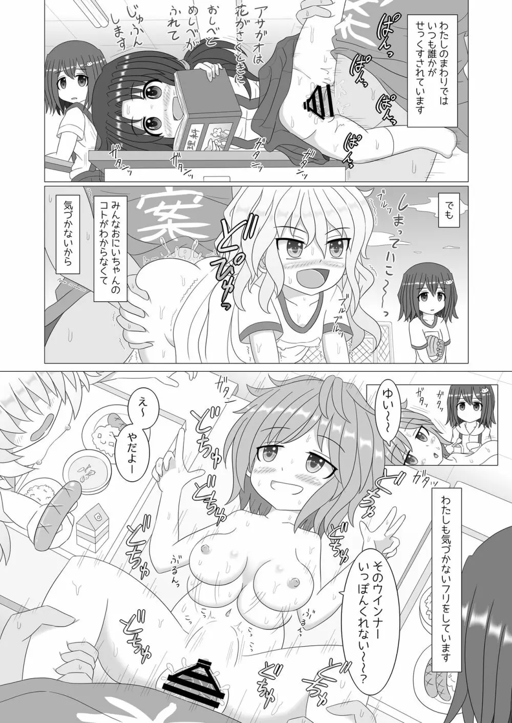 誰もお兄ちゃんの存在にきづいてくれない妹はすぐにセックスされちゃうの？ Page.7