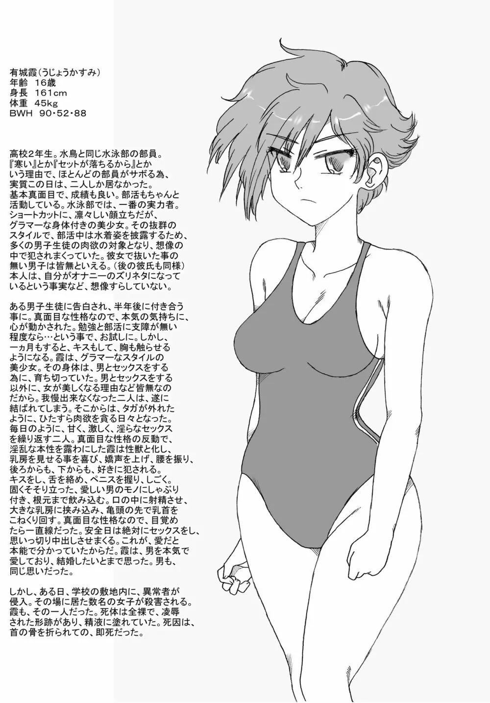 水泳部の霞ちゃんと水鳥ちゃん、殺害される Page.1