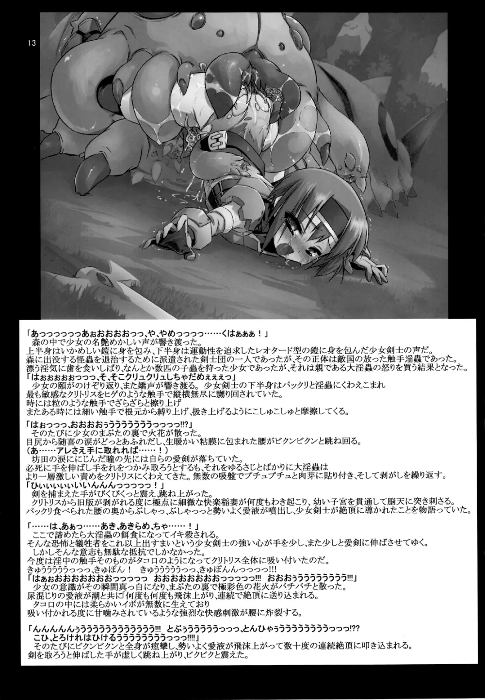 女戦士 ＜ 触手 + おまけペーパー Page.14