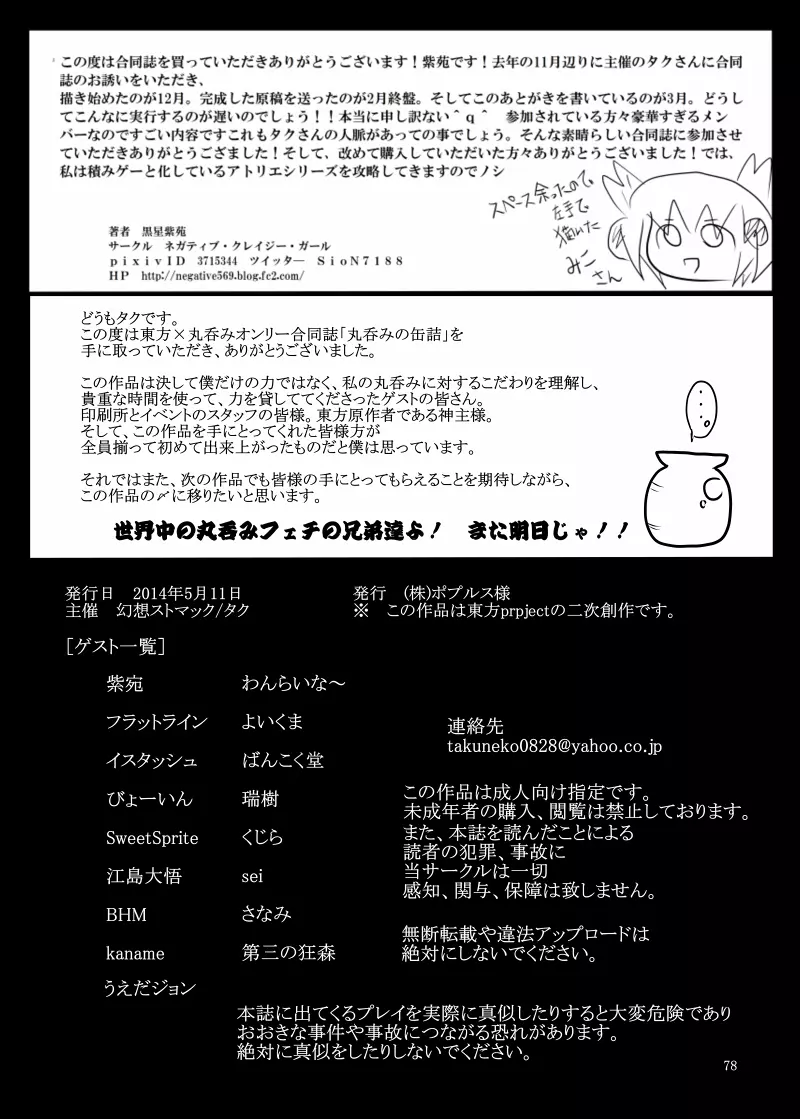 丸呑みの缶詰 東方×丸呑みシチュ合同誌 Page.79
