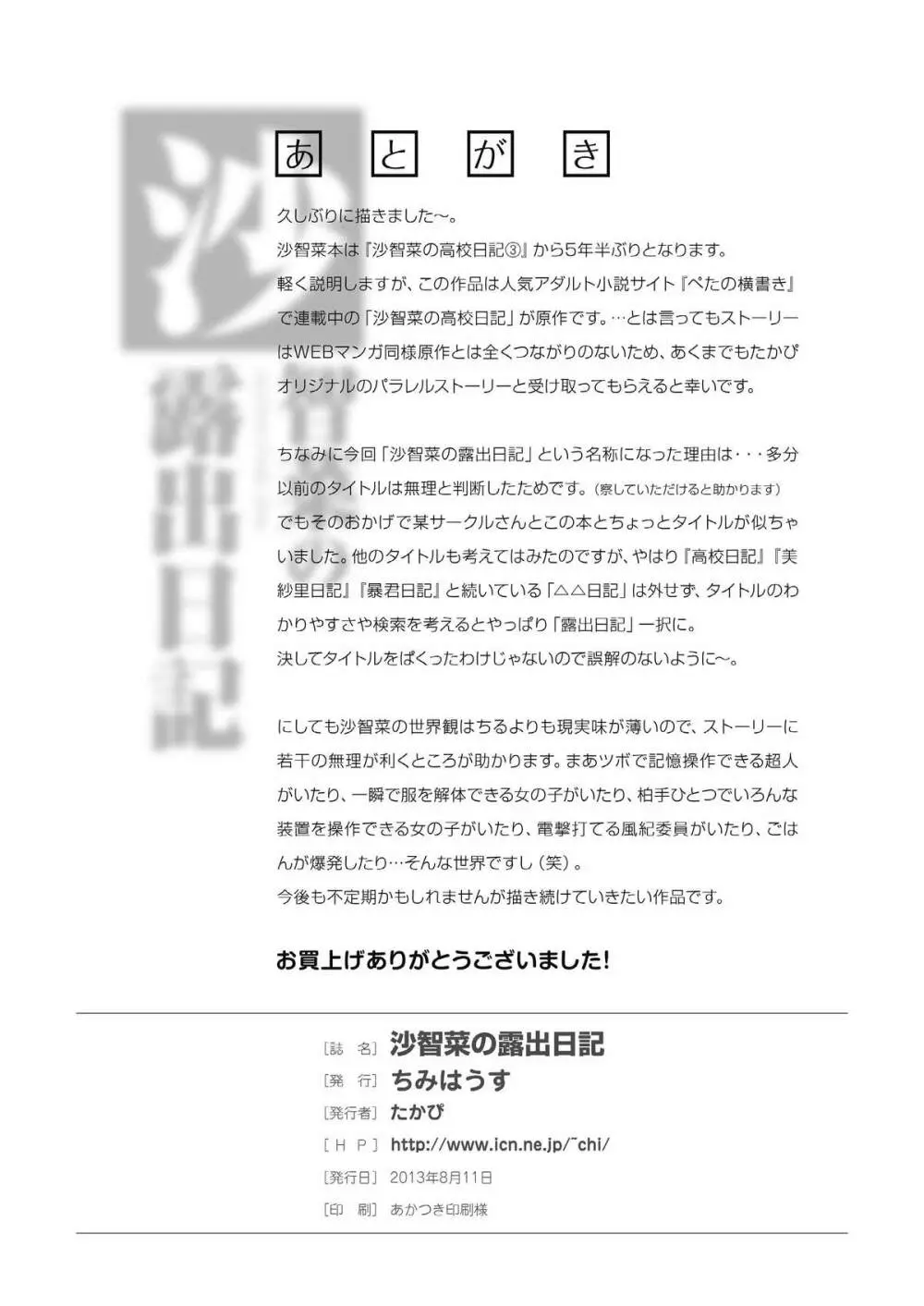 沙智菜の露出日記 Page.28