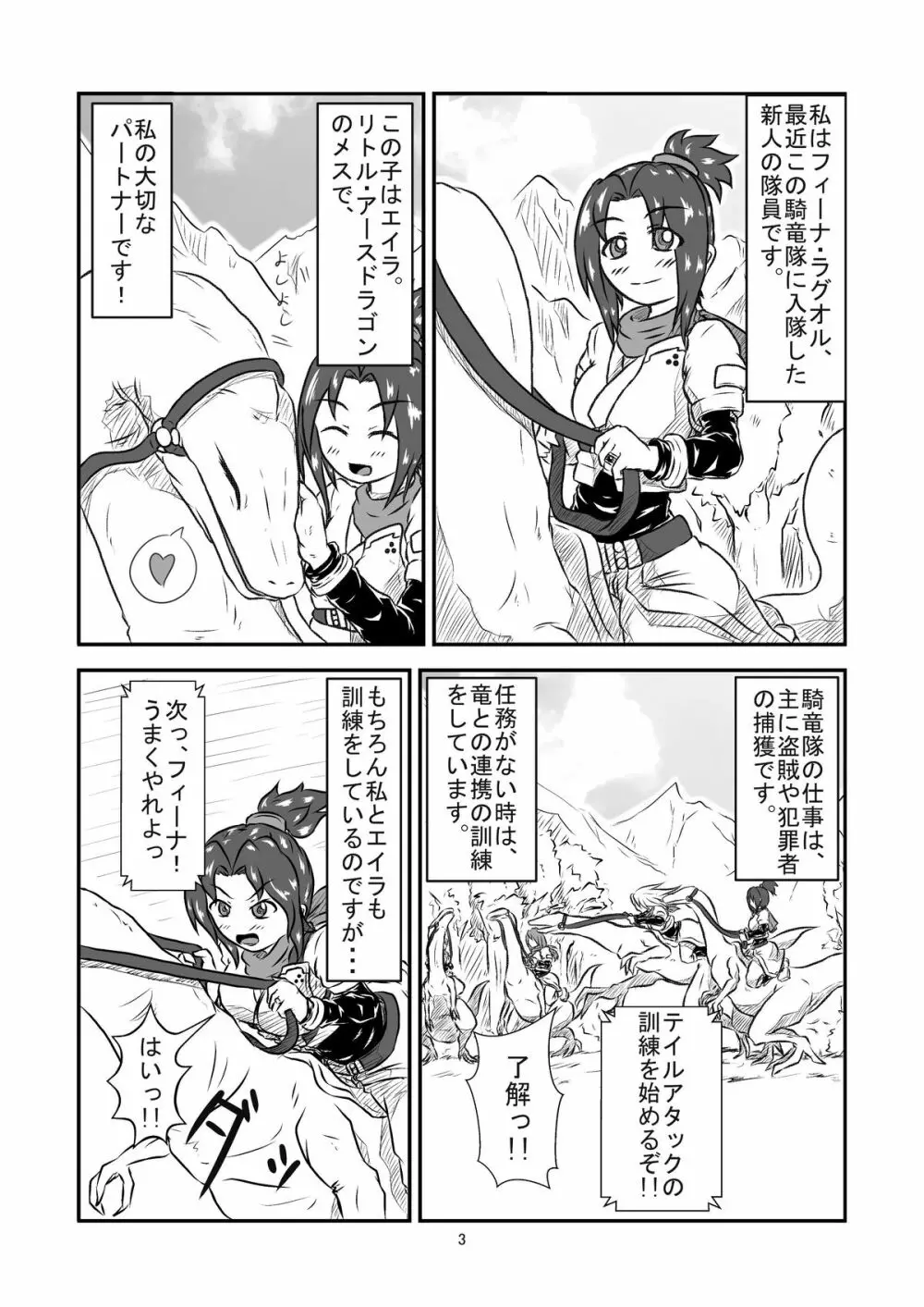 丸呑話 -新人騎竜隊員の裏特訓- Page.3